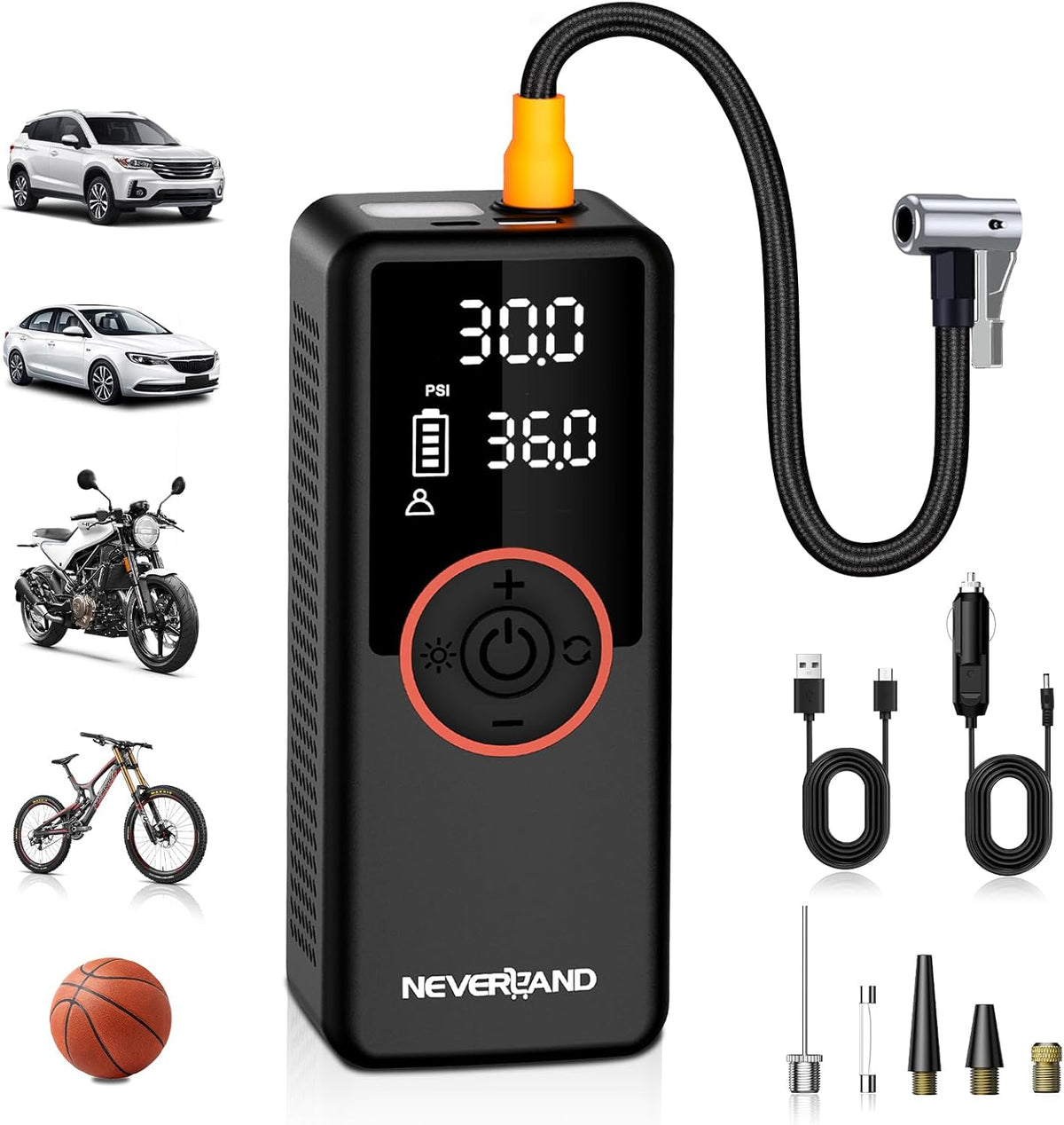 Portable SUV Tire Inflator, 180PSI, 30000Mah