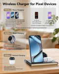 Plugwell 3-in-1 Fast Wireless Charging Station with Ambient Base