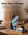 Plugwell 3-in-1 Fast Wireless Charging Station with Ambient Base