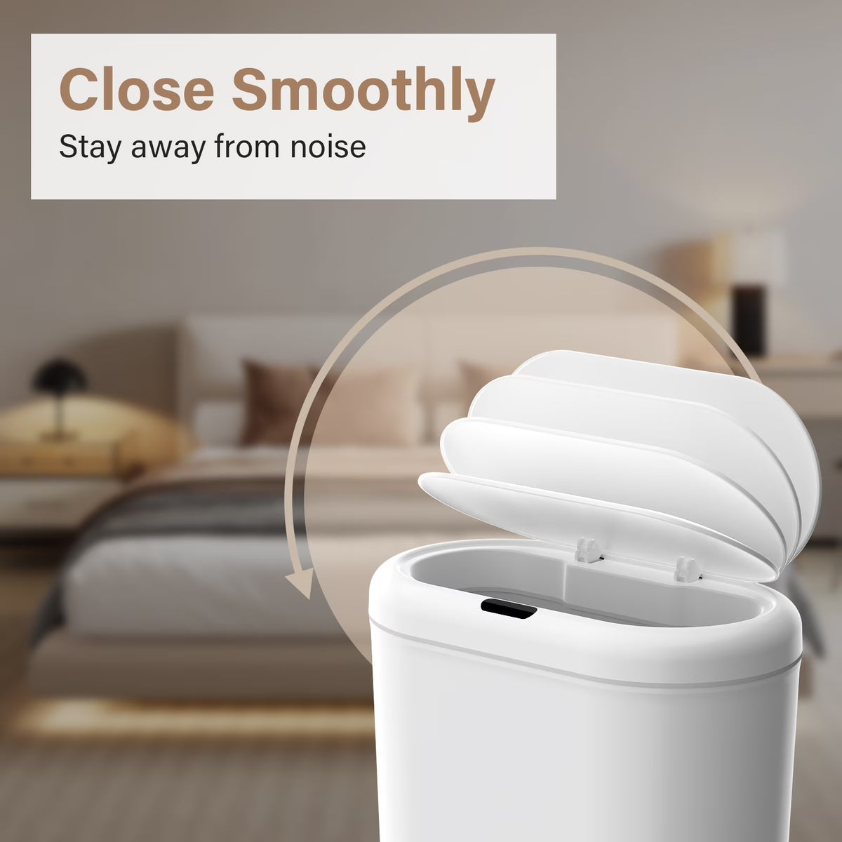 Automatic Sensor Trash Can with Lid 2 Pack: 3.3 Gallon Plastic Garbage Bins, Waterproof Touchless Slimline Wastebasket for Bathroom, Bedroom, Kitchen, Office, White