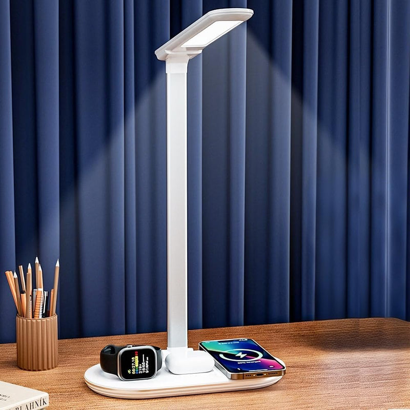 Plugwell 3-in-1 Wireless Charging LED Desk Lamp