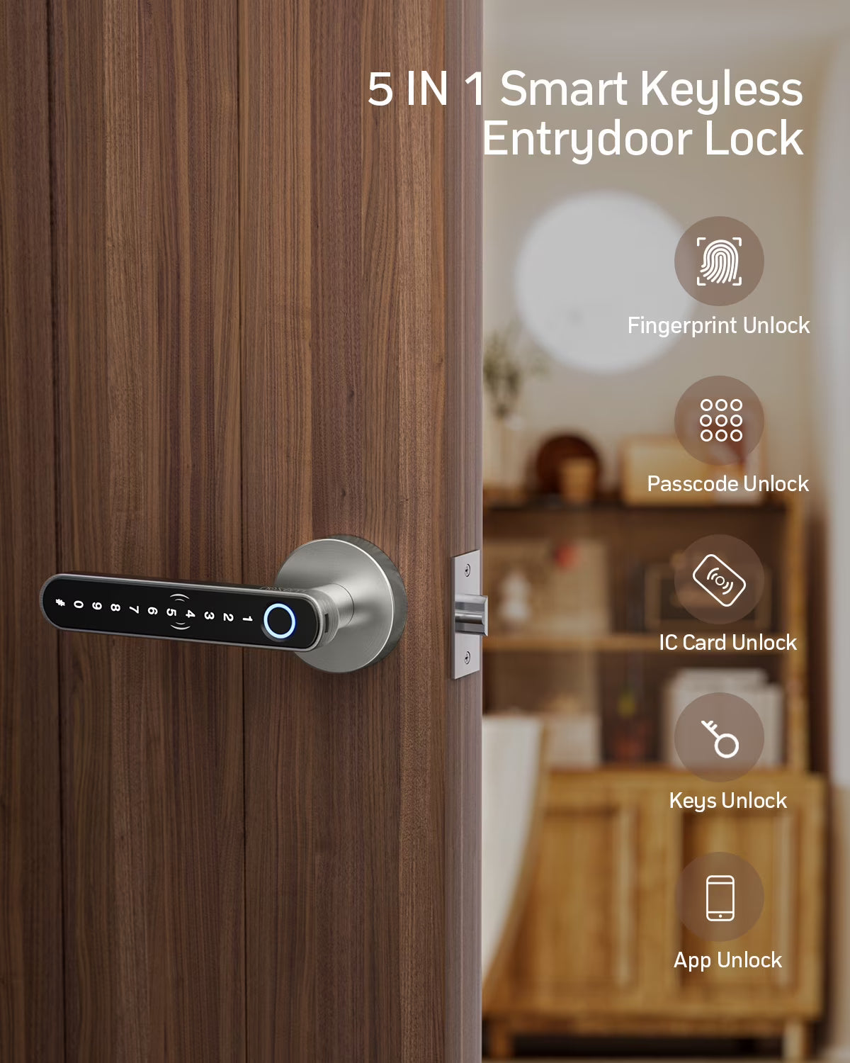 Plugwell™ TMEZON Biometric Smart Fingerprint & Keyless Entry Door Lock