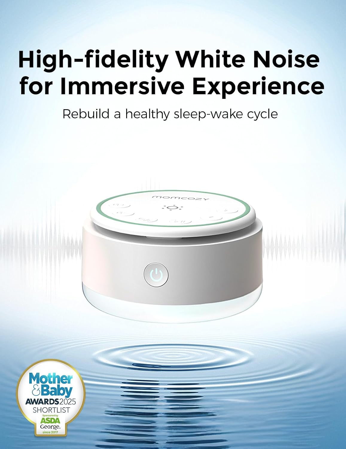 Sound Machine for Baby | Portable White Noise Sound Machine for Sleep Rechargeable | 20 Sleep Sounds White Noise Machine with Nursery Night Light | Travel Sleep Sound Machine Battery Based