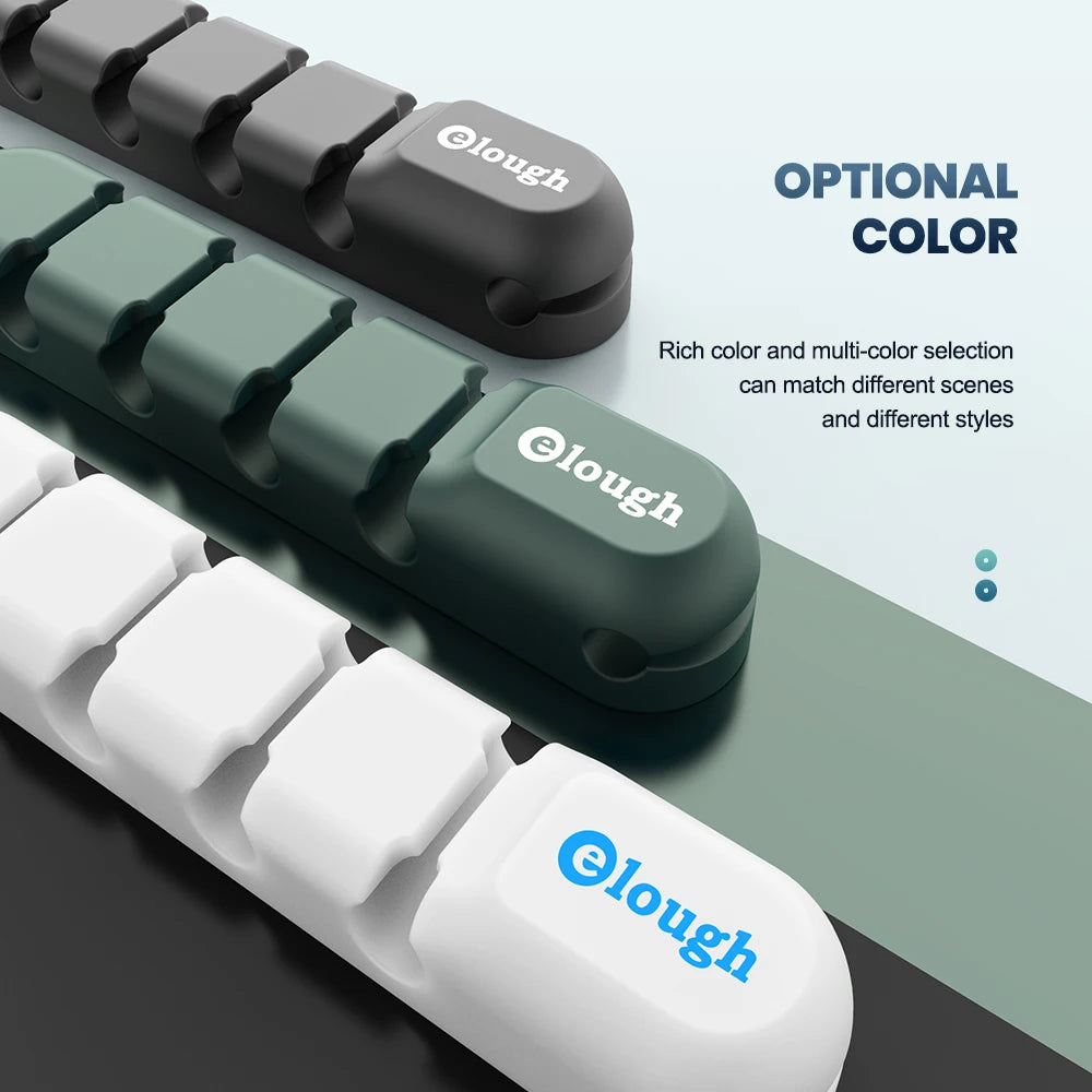 Cable Organizer Desktop Cable Management Silicone USB Cable Winder Clips Cable Holder for Mouse Headphone Wire Holder Organizer