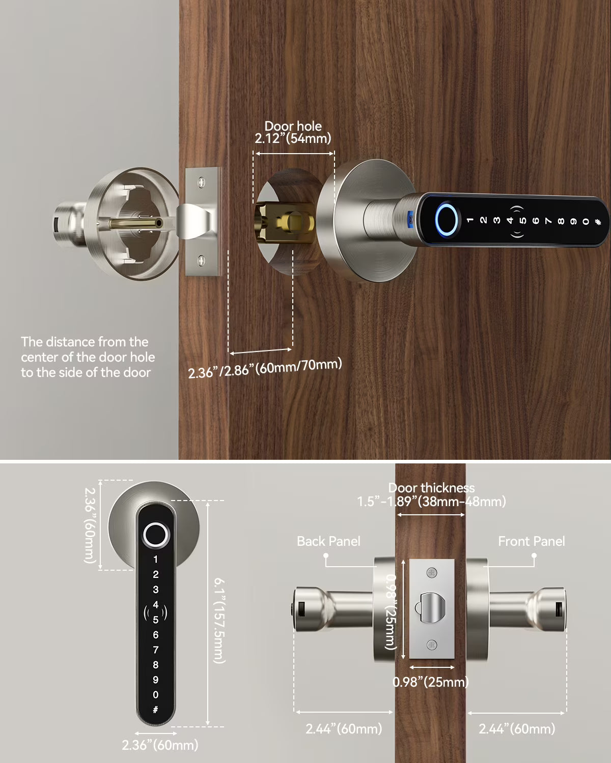 Serrure de porte intelligente biométrique à empreinte digitale et entrée sans clé TMEZON Plugwell™