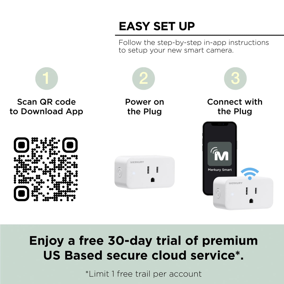 Wi-Fi Plug - Smart Outlet Compatible with Alexa & Google, White (3-Pack)