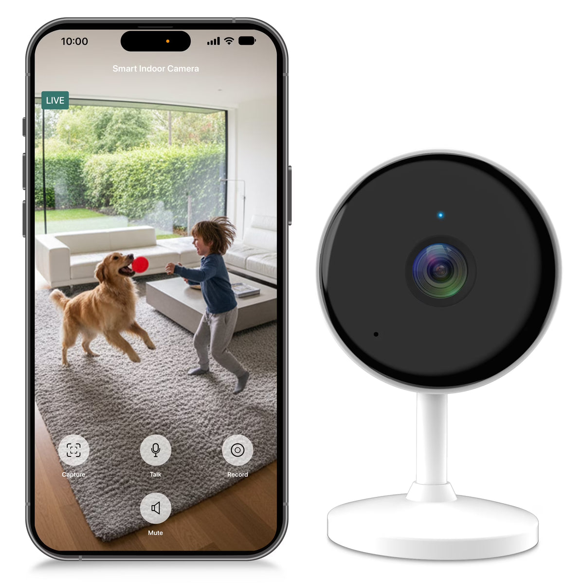 2K Indoor Security Camera, Wi-Fi Home Monitoring Camera (1 Pack)