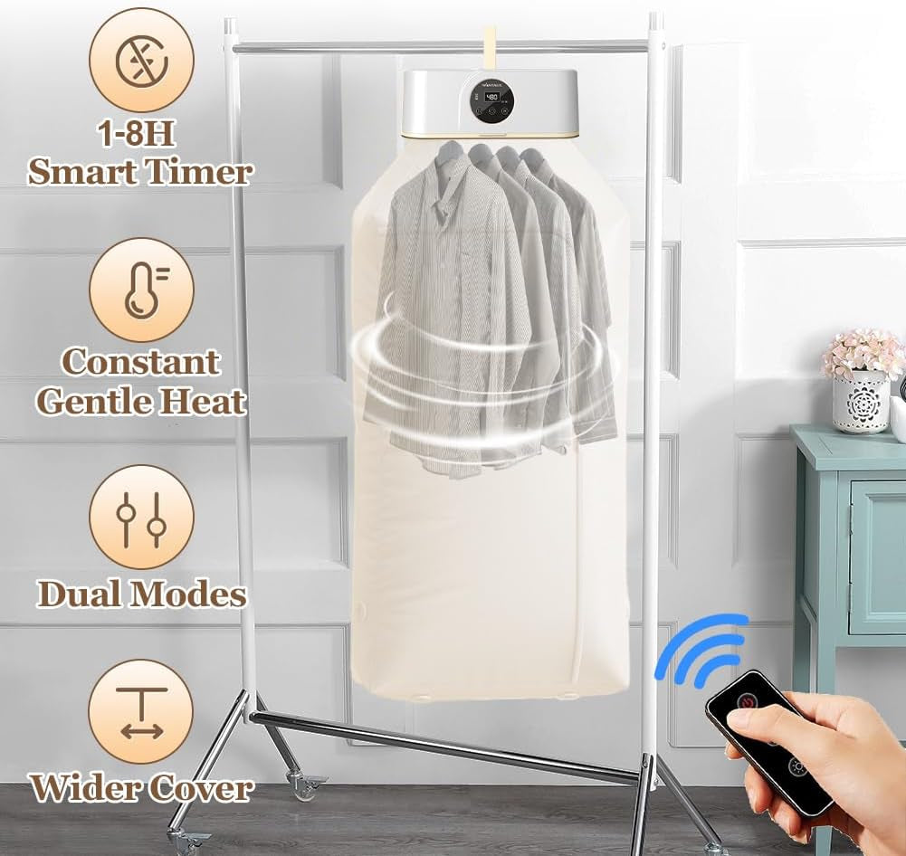Portable Clothes Dryer, Compact Mini Laundry Dryer Adjustable Timer