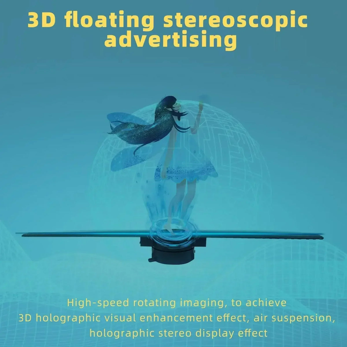 Plugwell™ 42CM 3D Hologram Fan | HD Holographic Projector & Advertising Display Light
