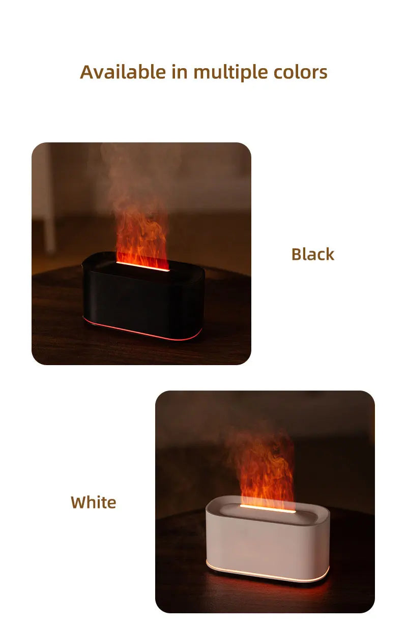 Plugwell™ Mini Flame Aroma Diffuser & RGB Air Humidifier | Essential Oil Desktop Sprayer