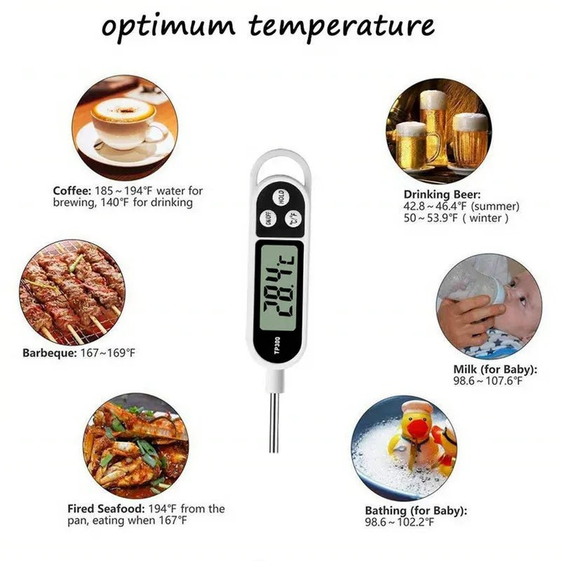 : Plugwell™ TP300 Digital Food Thermometer | Instant-Read Meat & BBQ Cooking Probe