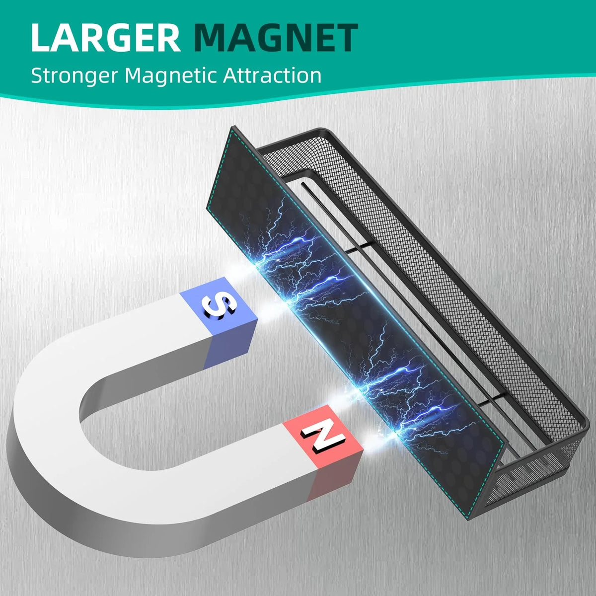 Magnetic Spice Rack for Refrigerator, Metal Strong Magnet Shelf, Space Saving Spice Organizer, Home Kitchen Laundry Room Storage