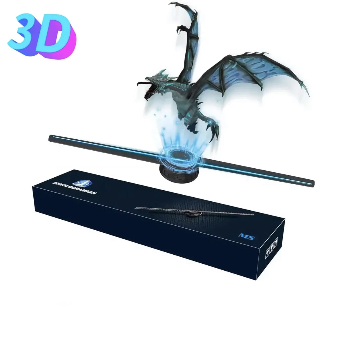 Plugwell™ 42CM 3D Hologram Fan | HD Holographic Projector & Advertising Display Light