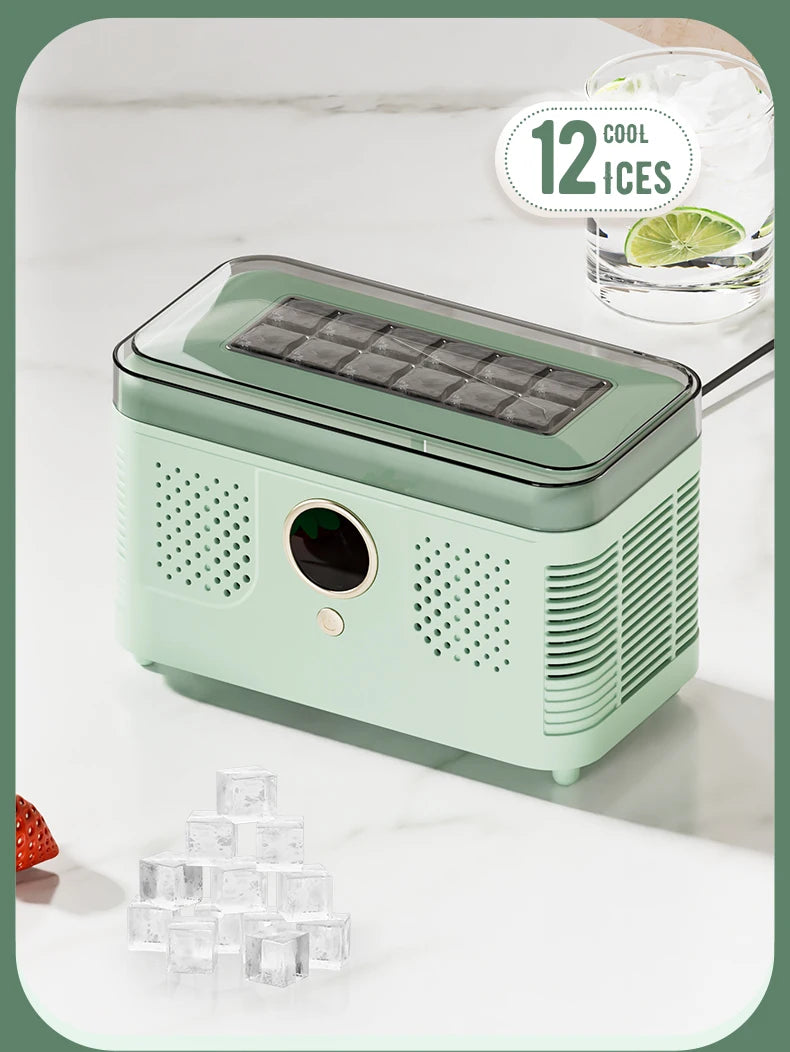 Plugwell™ Portable Mini Ice Maker | 12V/220V Compact Automatic Ice Cube Machine for Car, Camping & Home
