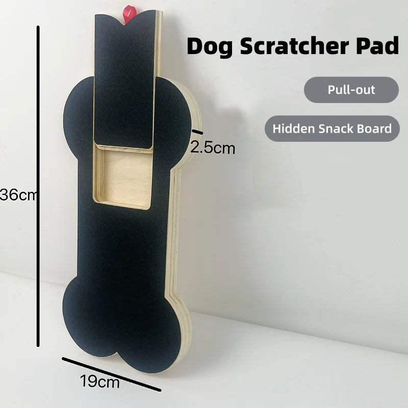 Hundekrallen-Schleifbrett aus Holz, Kratzbrett für Haustiere mit integrierter, ausziehbarer Leckerlibox, Krallenschleifspielzeug für Hunde, Haustierzubehör