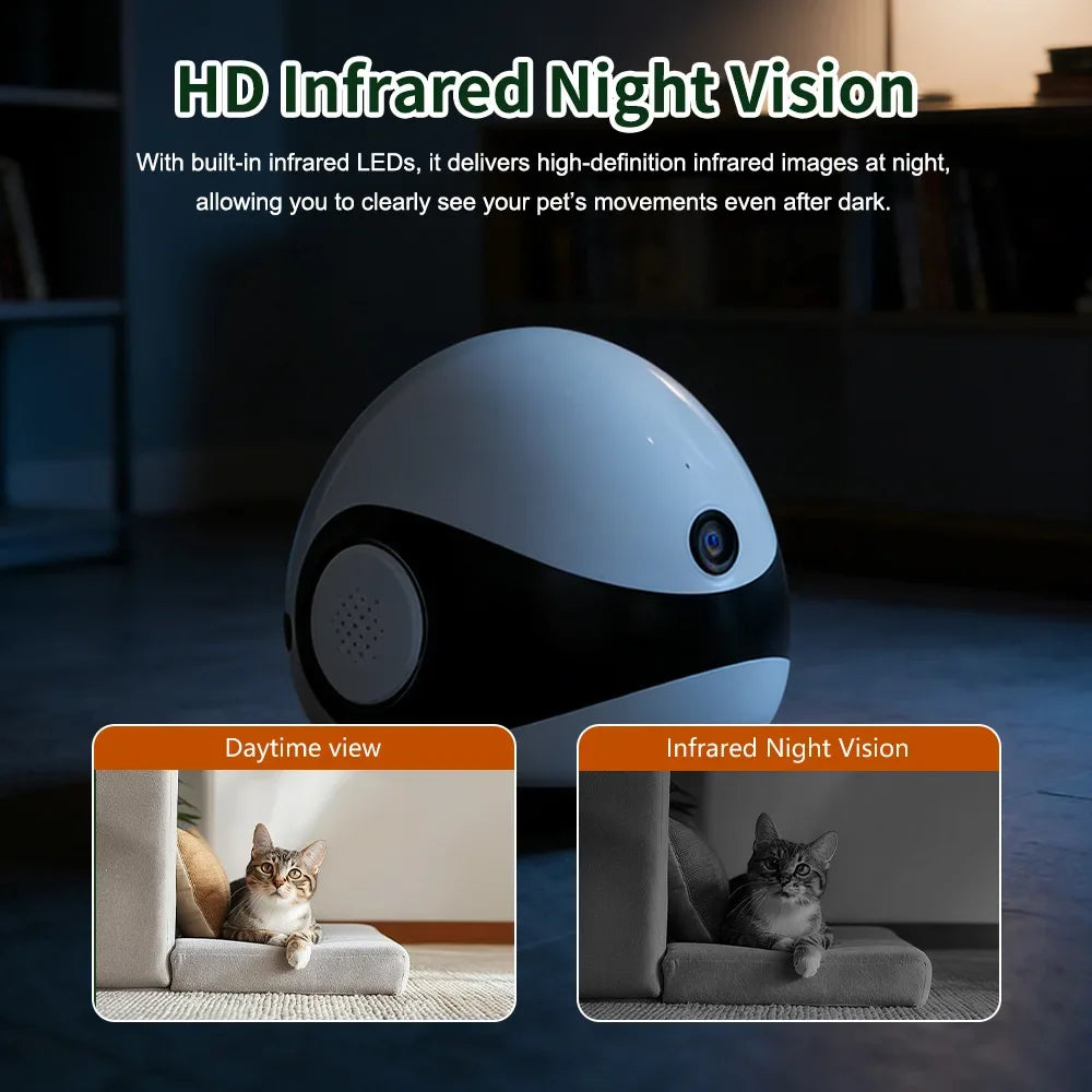 Baby WIFI 2MP Camera Robot for Dog Cat Baby 1080P Wifi 2.4G 360° Home Pet Camera Startlight Night Vision CCTV Pet Camera