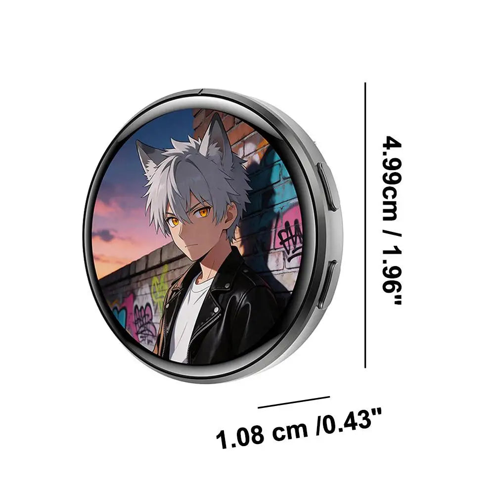Plugwell™ Anime Digital E-Badge & Interactive Touchscreen Pin | Custom GIF & Video Wearable Display