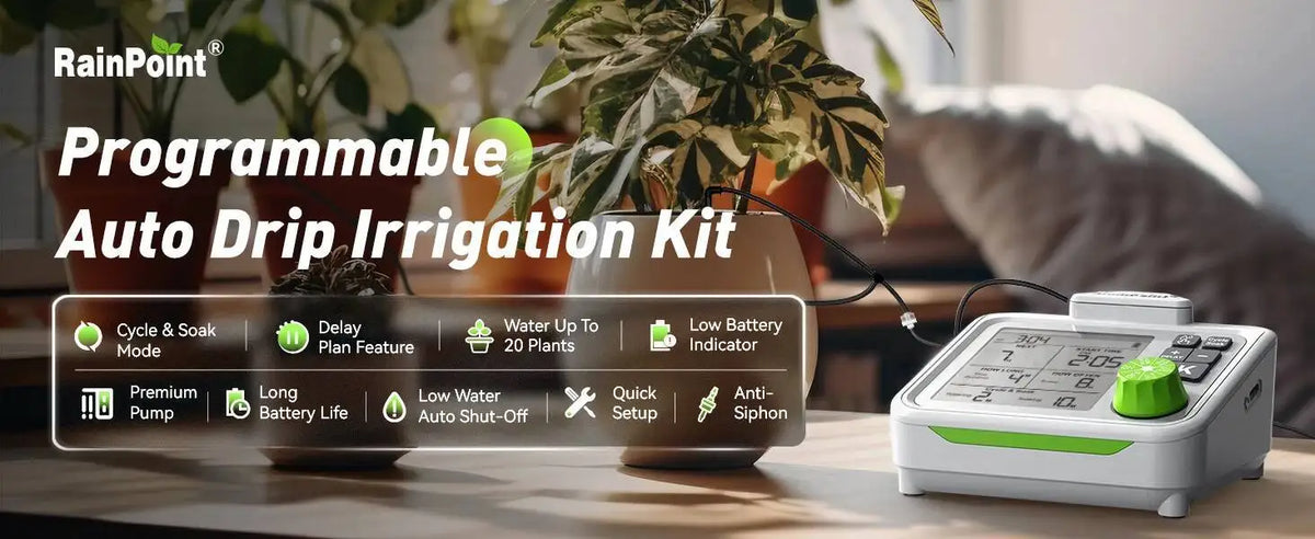 Système d'arrosage et goutte-à-goutte électronique programmable pour plantes Plugwell™