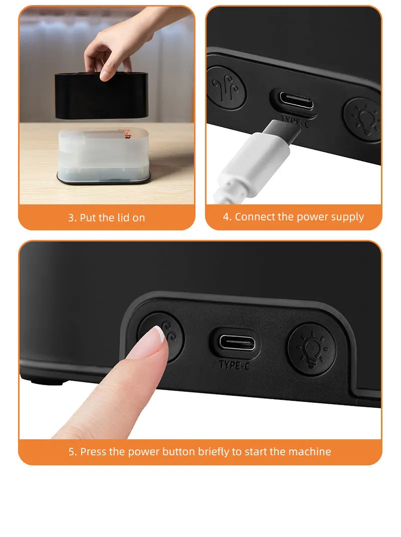 Plugwell™ Mini Flame Aroma Diffuser & RGB Air Humidifier | Essential Oil Desktop Sprayer