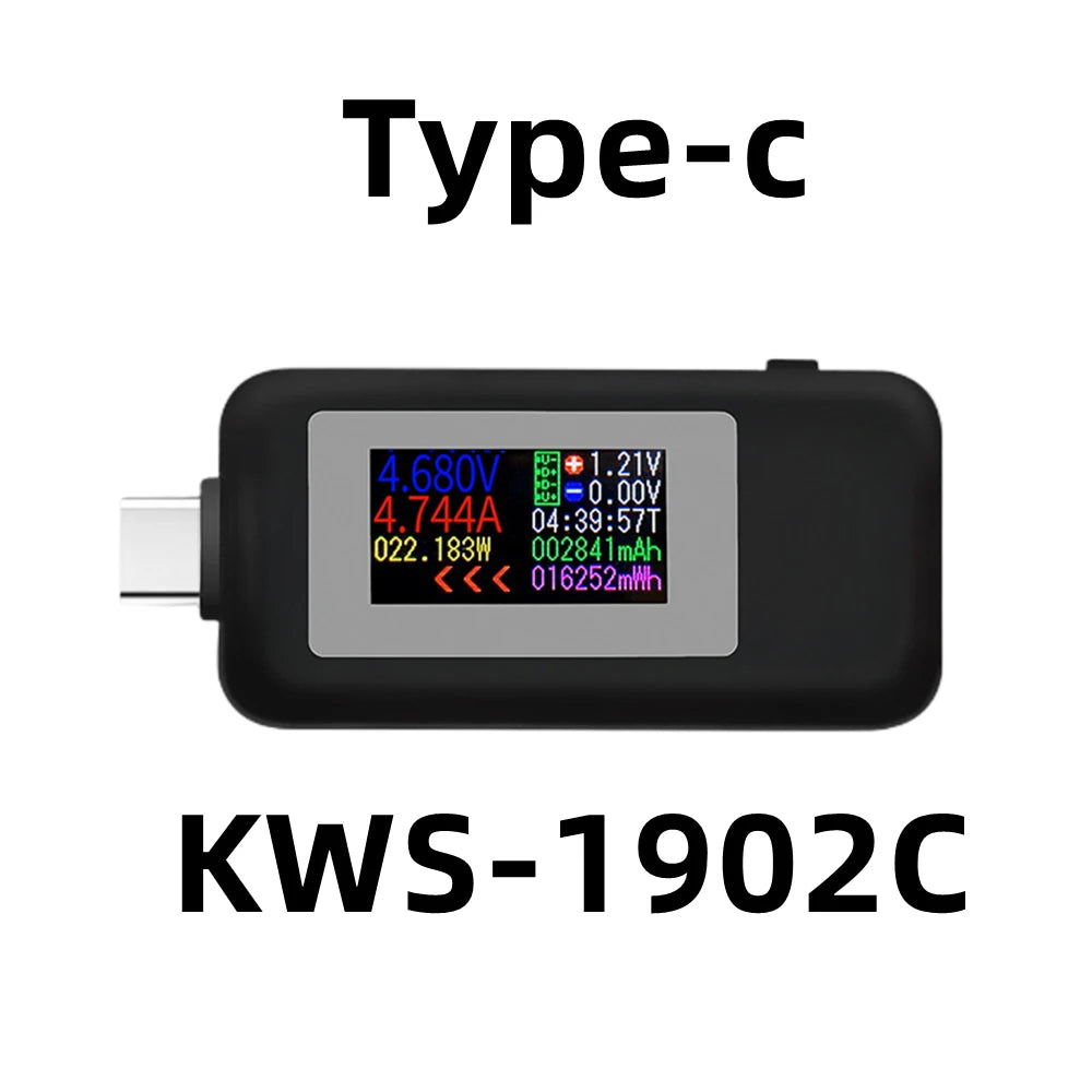 Plugwell™ 10-in-1 Digitales USB-C-Spannungs- und Strommessgerät
