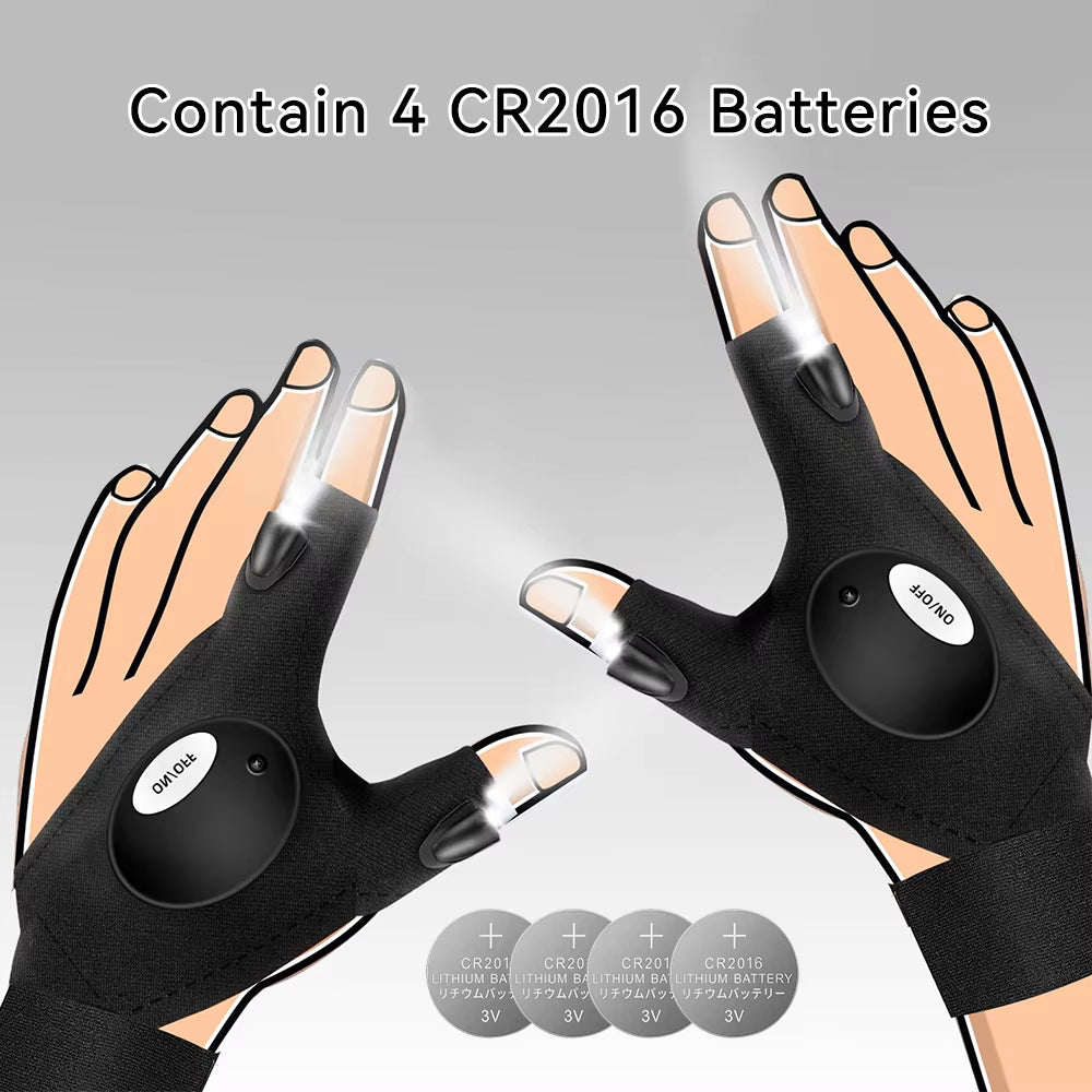 Gants de travail et de pêche mains libres avec lampe de poche LED Plugwell™