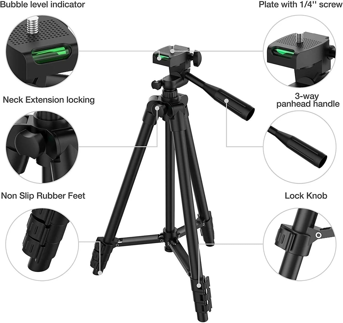 Universal Phone Extendable Tripod DSLR Camera Lightweight Photography With Bluetooth Remote Control For Mobile Phone Camera Live