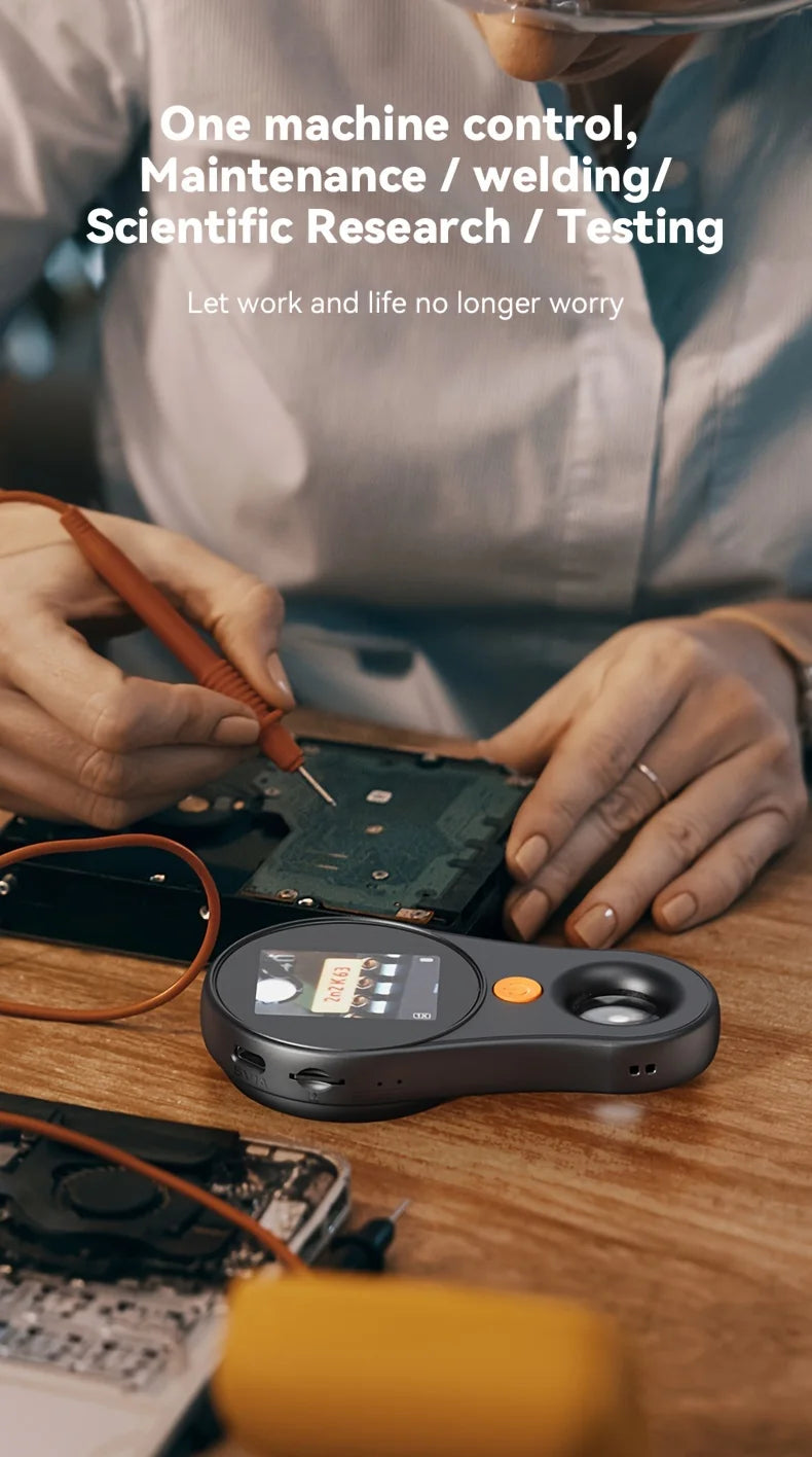 Plugwell™ Tragbares digitales Handmikroskop | 500-fache Vergrößerung & 2 MP HD-Objektiv für Wartung, Schweißen & Tests