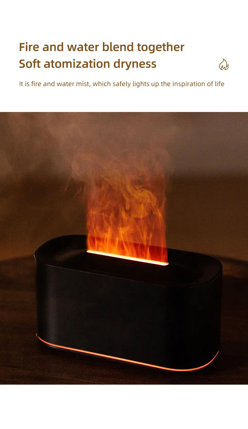 Plugwell™ Mini Flame Aroma Diffuser & RGB Air Humidifier | Essential Oil Desktop Sprayer