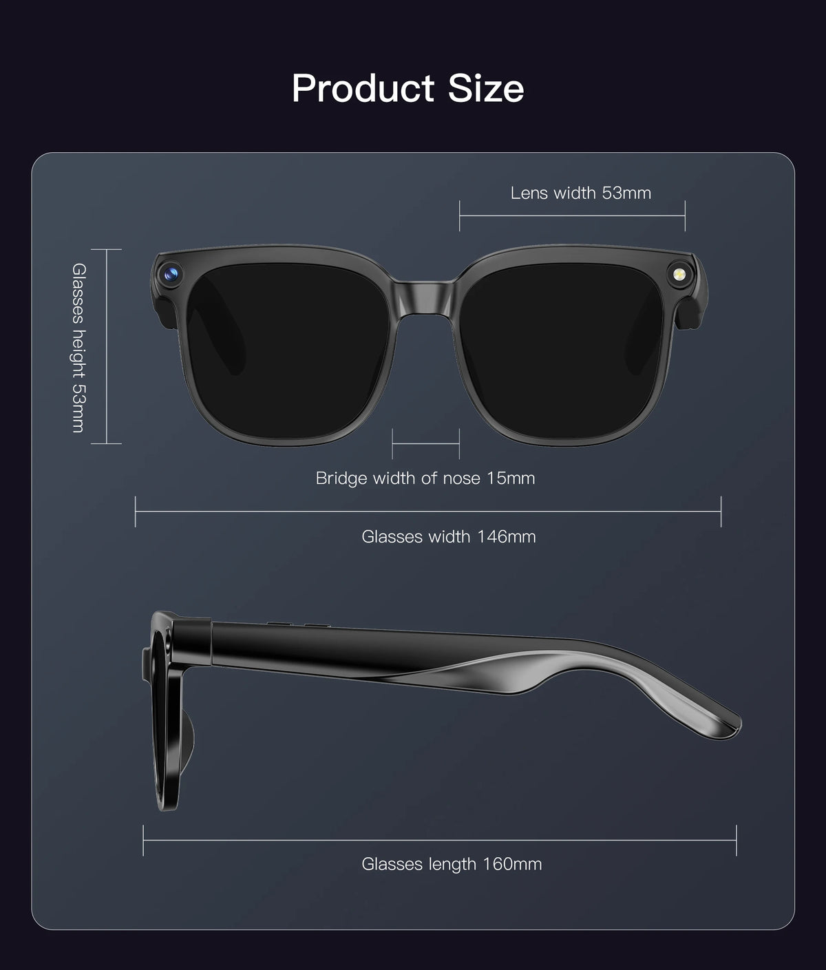 Plugwell™ 4K AI Smart Glasses with 8MP Camera & ChatGPT Translation