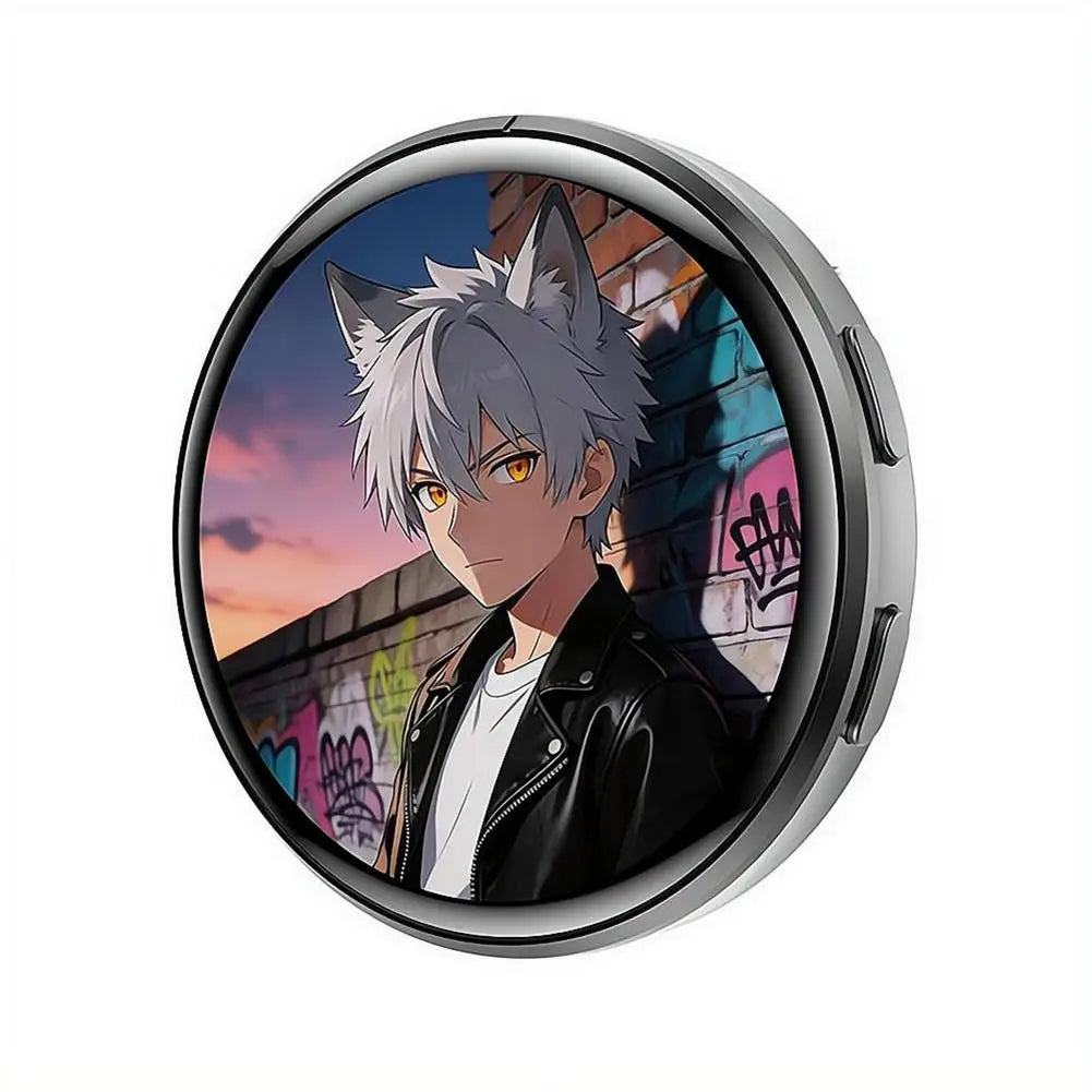 Plugwell™ Anime Digital E-Badge & Interactive Touchscreen Pin | Custom GIF & Video Wearable Display
