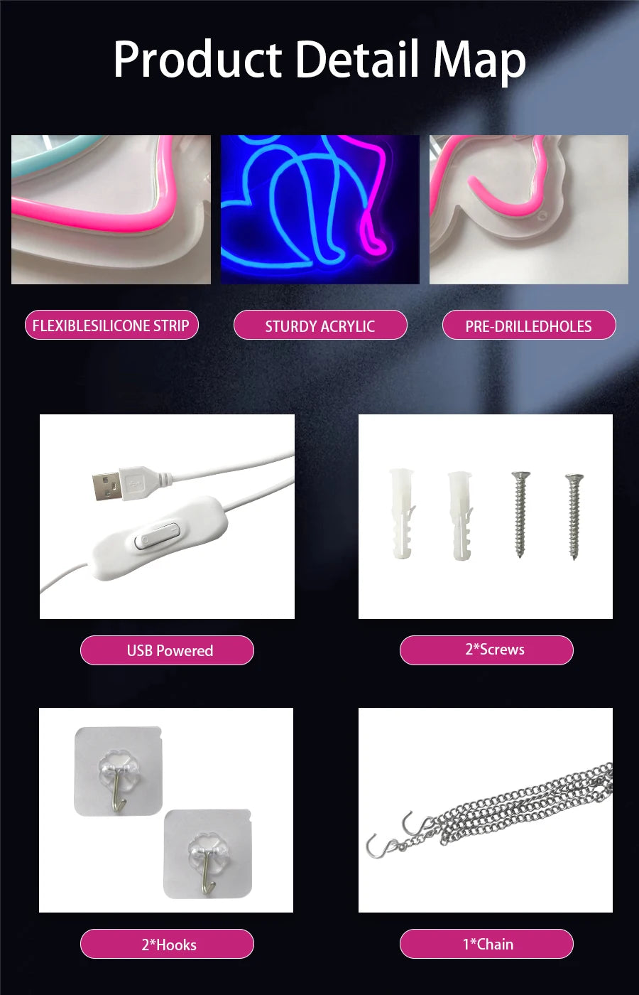 Insegna al neon LED Plugwell™ Open Welcome | Decorazione luminosa per vetrine e pareti di attività commerciali