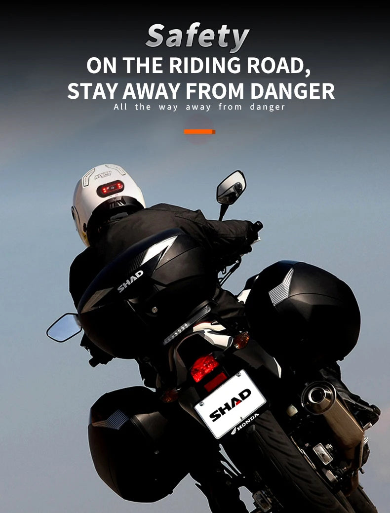 Plugwell™ USB Rechargeable Motorcycle & Bicycle Helmet Taillight | Safety Warning Lamp