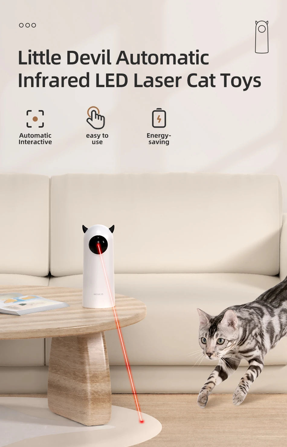 Plugwell™ Smart Automatic Laser Cat Toy & Interactive Pet Teaser