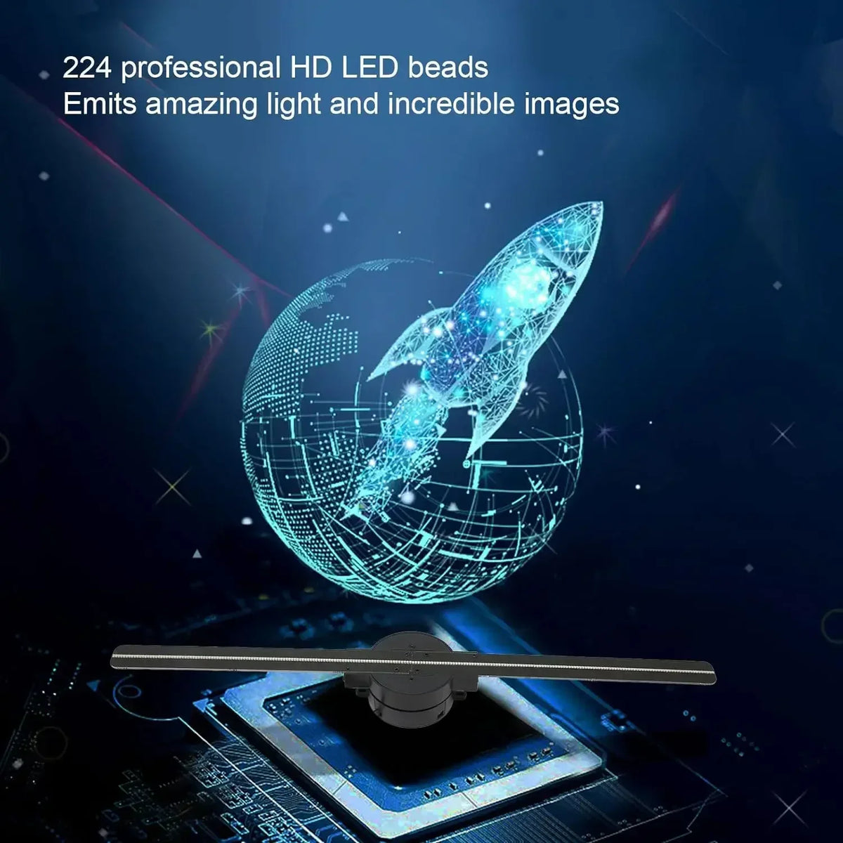 Plugwell™ 42CM 3D Hologram Fan | HD Holographic Projector & Advertising Display Light