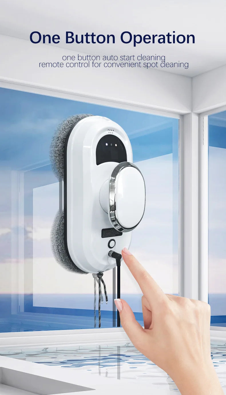 Robot lavavetri elettrico Plugwell™ | Aspiratore automatico per pulizia vetri da 5600Pa con telecomando