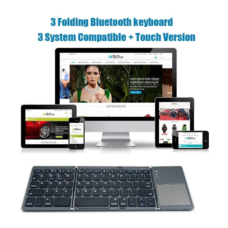 Plugwell™ Ultra-Slim Foldable Bluetooth Keyboard & Mouse Touchpad