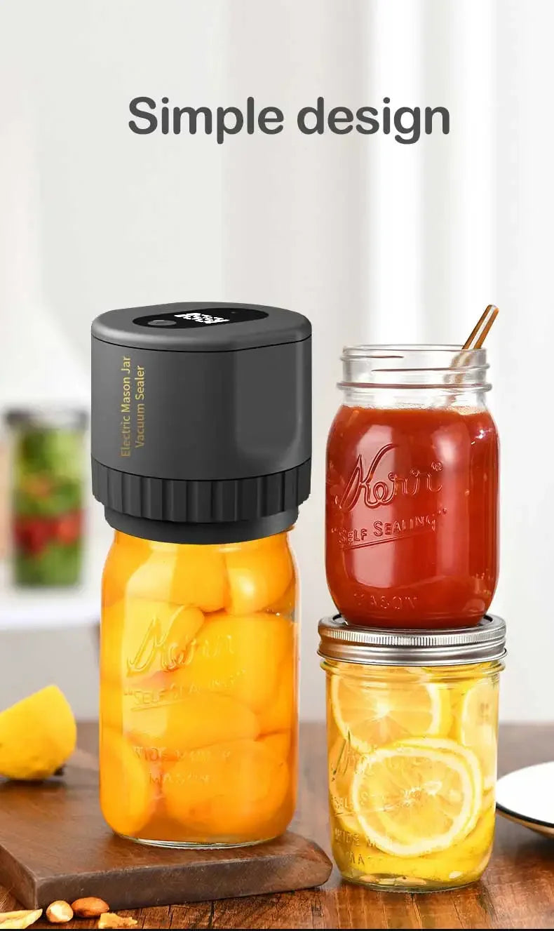 Elektrisches Vakuumier-Set für Einmachgläser, kabellos, für Einmachgläser mit weitem Öffnungsschnitt zur Fermentation mit Mason