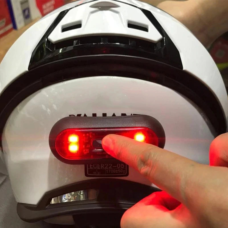 Plugwell™ USB Rechargeable Motorcycle & Bicycle Helmet Taillight | Safety Warning Lamp