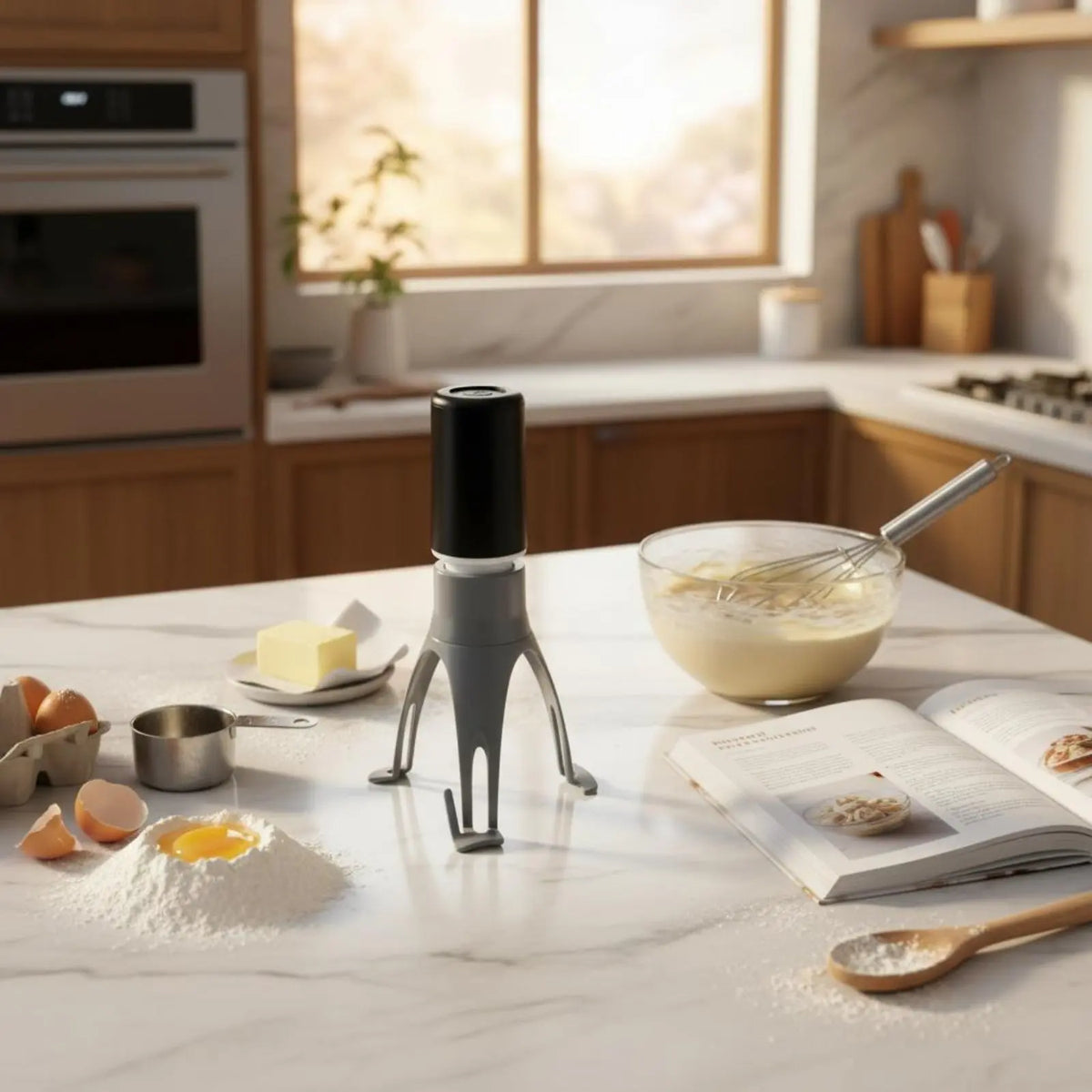 Dreibeiniger Pfannenrühhrer, automatischer Rühhrer, zeitsparendes automatisches Rührwerkzeug für Pfannen, Suppen, Saucen und zum Kochen
