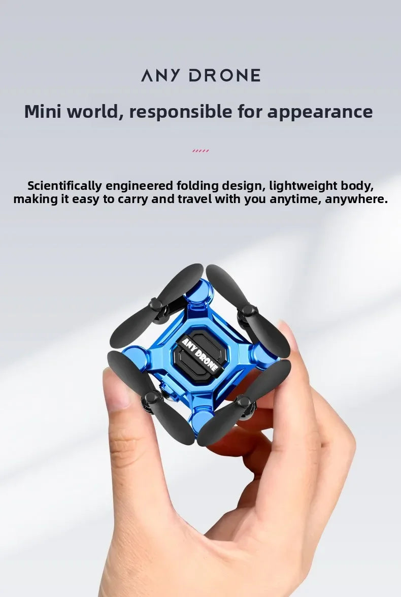 Mini-Klappdrohne, ferngesteuertes Fluggerät, Quadcopter für Luftaufnahmen, Spielzeug, klein, stoßfester Hubschrauber