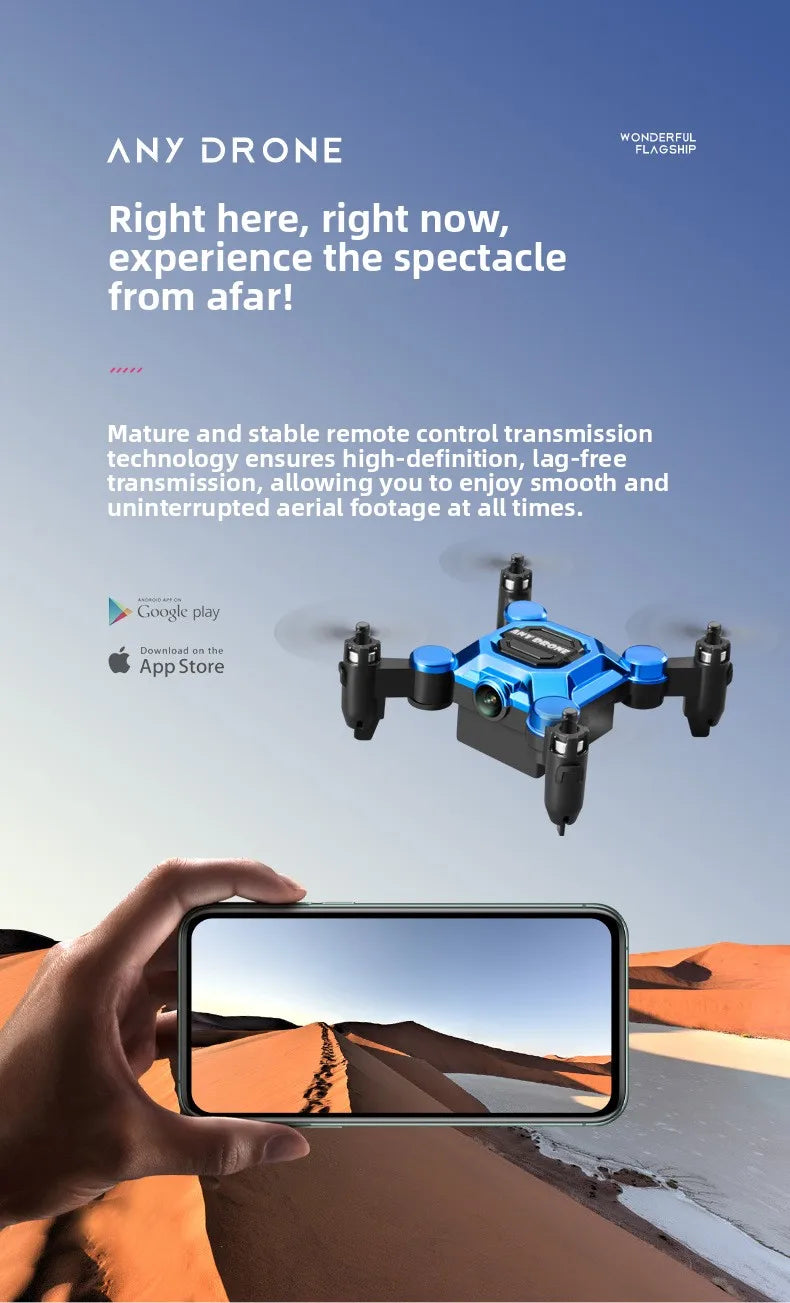 Mini-Klappdrohne, ferngesteuertes Fluggerät, Quadcopter für Luftaufnahmen, Spielzeug, klein, stoßfester Hubschrauber