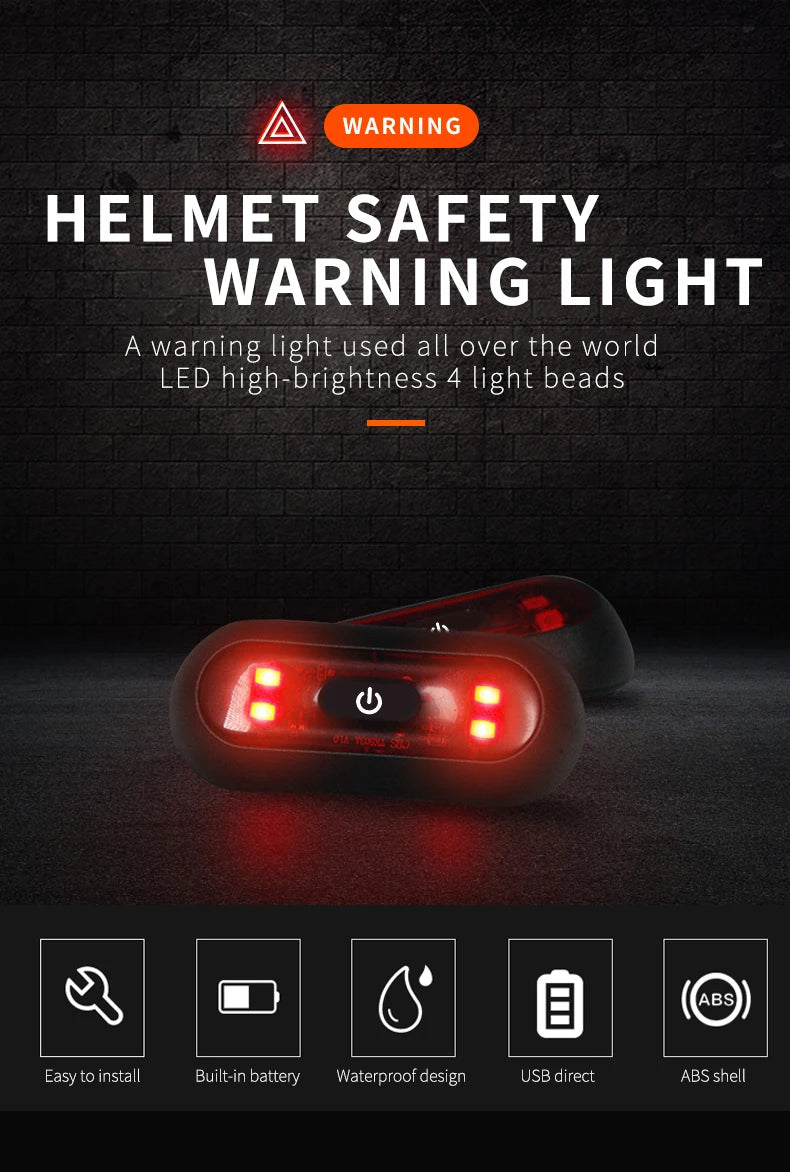 Plugwell™ USB Rechargeable Motorcycle & Bicycle Helmet Taillight | Safety Warning Lamp