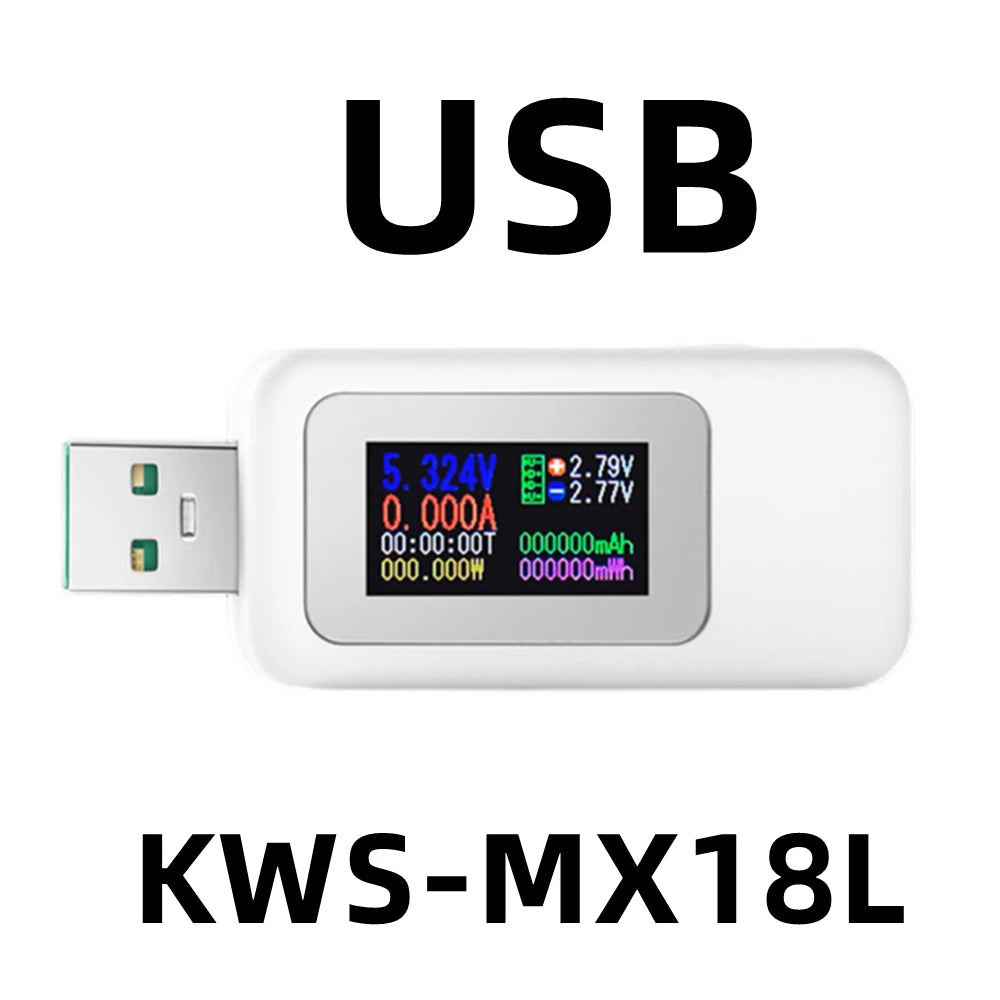Plugwell™ 10-in-1 Digitales USB-C-Spannungs- und Strommessgerät