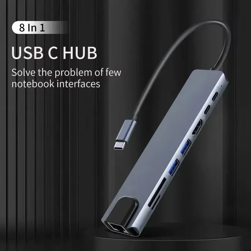 Plugwell™ 8-in-1 Type-C USB Hub & 4K HDMI Adapter