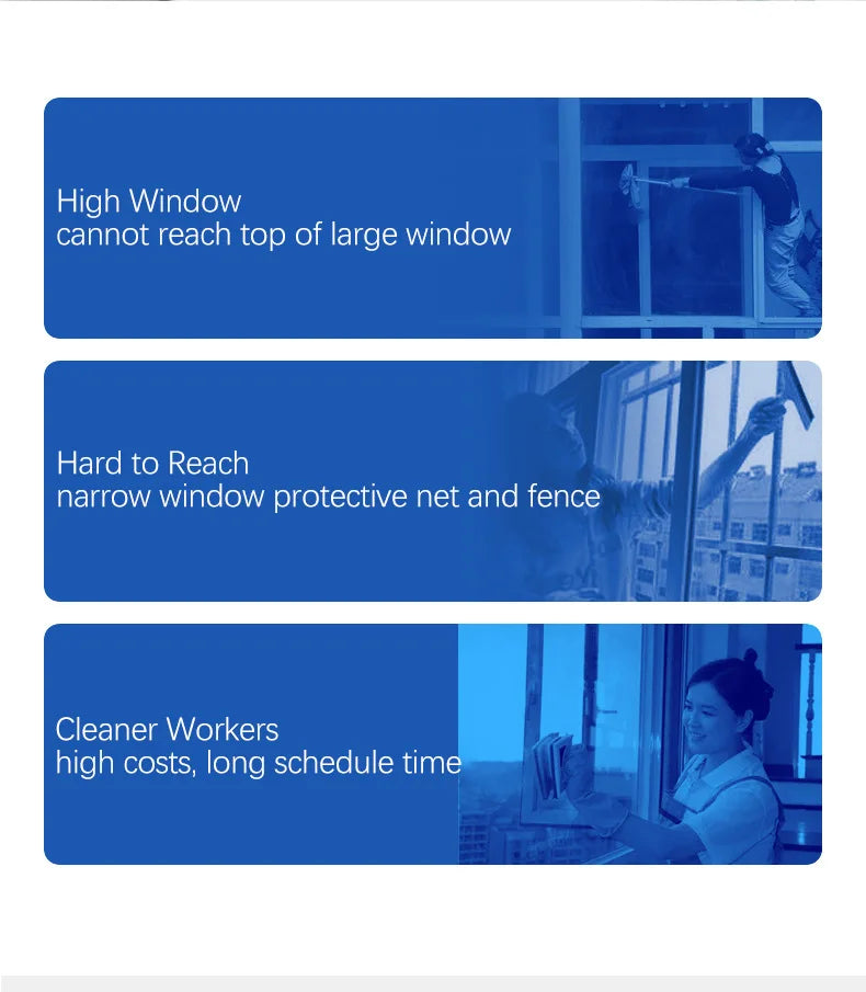 Robot lavavetri elettrico Plugwell™ | Aspiratore automatico per pulizia vetri da 5600Pa con telecomando