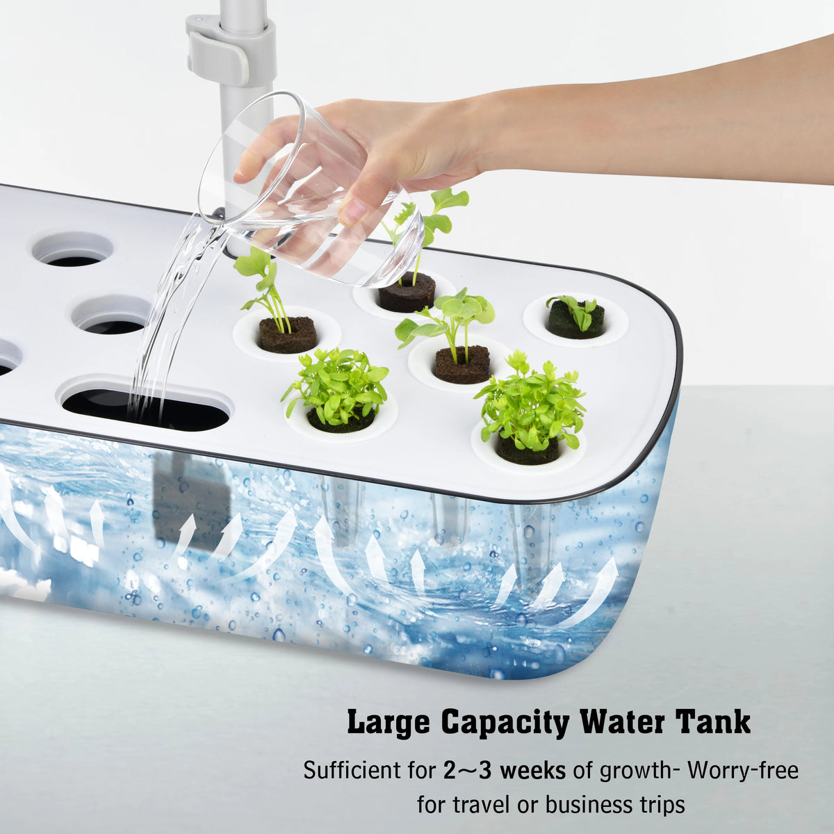 Plugwell™ 12 Pods Hydroponics Growing System, Herb Garden Kit Indoor Adjustable Height with Automatic Timer 20-Watt LED Grow Light