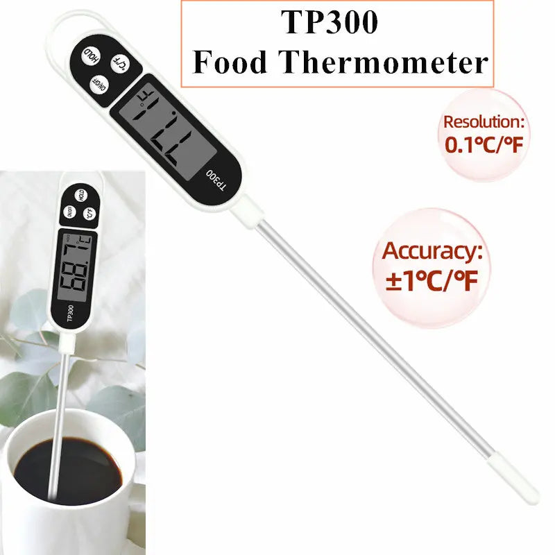 : Plugwell™ TP300 Digitales Lebensmittelthermometer | Sofort ablesbare Fleisch- & BBQ-Messsonde