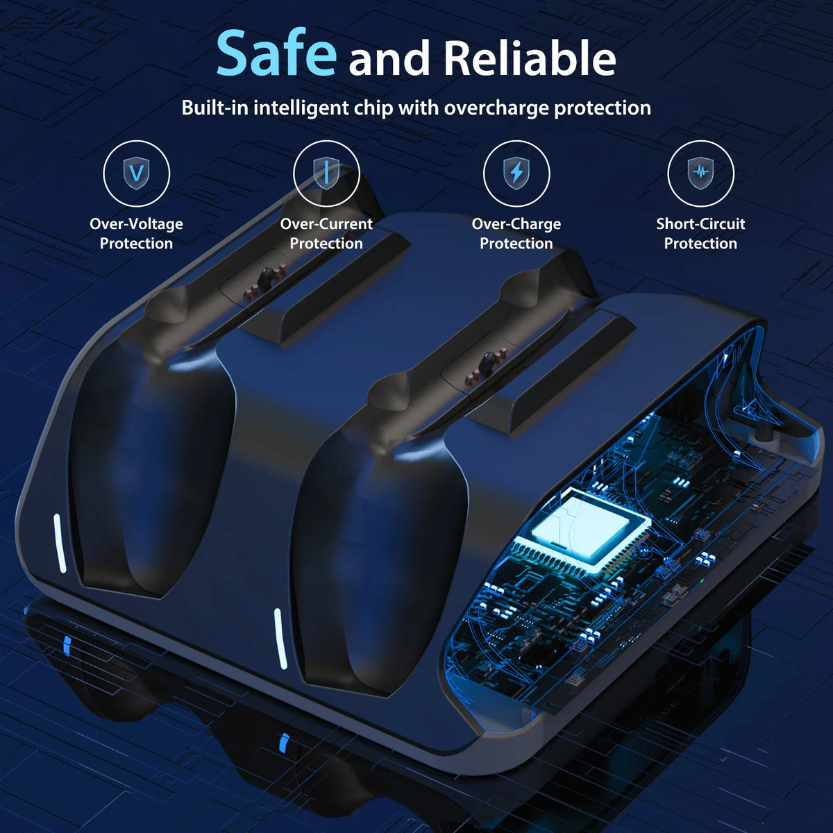 Schnelllade-Dock für PS5-Controller, kabellose Dual-Controller-Ladestation, Ladeständer-Zubehör für PlayStation 5