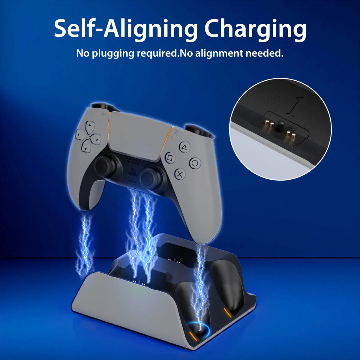 Schnelllade-Dock für PS5-Controller, kabellose Dual-Controller-Ladestation, Ladeständer-Zubehör für PlayStation 5