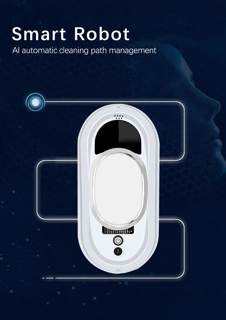 Robot lavavetri elettrico Plugwell™ | Aspiratore automatico per pulizia vetri da 5600Pa con telecomando